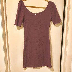 Fitted plum cotton dress